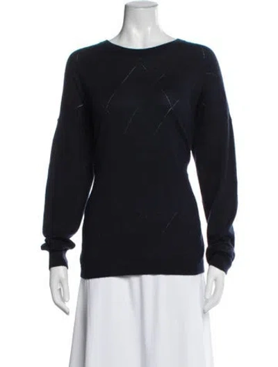 Pre-owned 6397 Cashmere Patterned Sweater In Blue