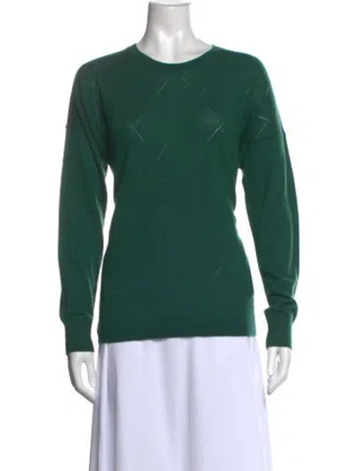 Pre-owned 6397 Cashmere Patterned Sweater In Green