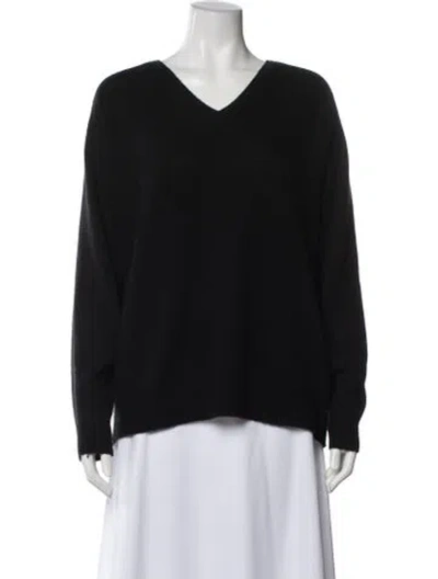 Pre-owned 6397 Cashmere V-neck Sweater In Black
