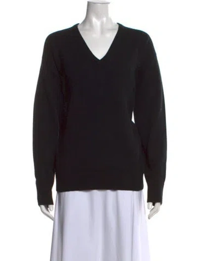 Pre-owned 6397 Cashmere V-neck Sweater In Black