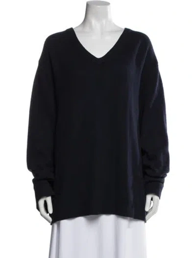 Pre-owned 6397 Cashmere V-neck Sweater In Blue