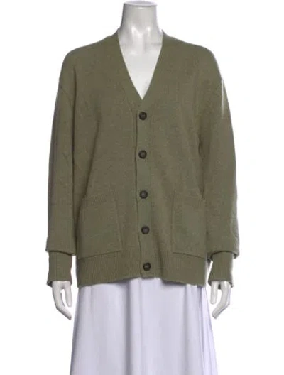 Pre-owned 6397 Cashmere V-neck Sweater In Green