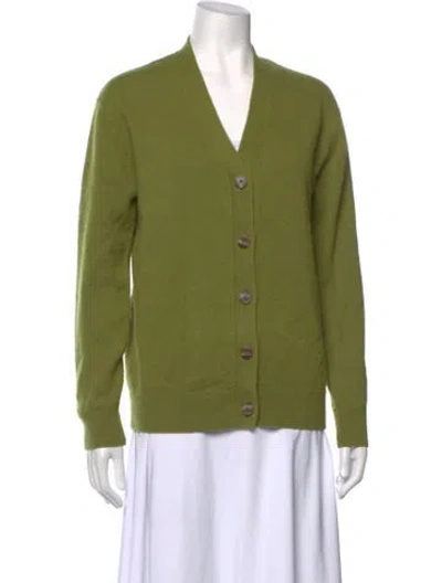 Pre-owned 6397 Cashmere V-neck Sweater In Green