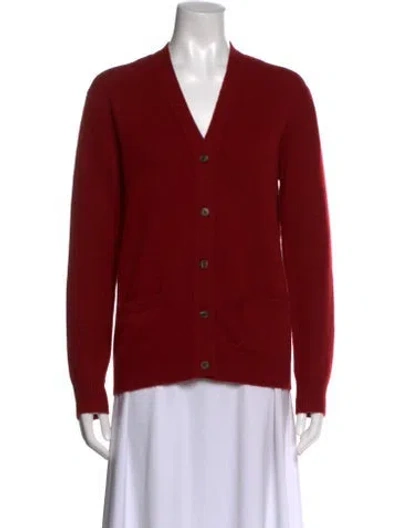 Pre-owned 6397 Cashmere V-neck Sweater In Red