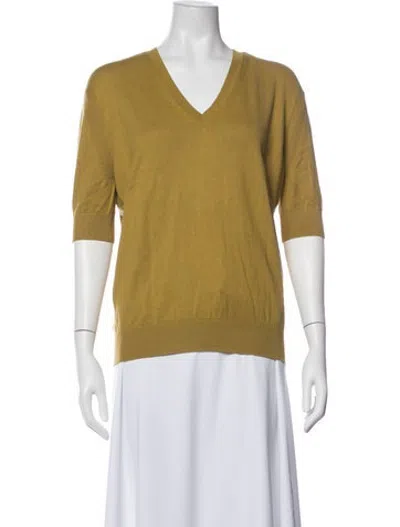 Pre-owned 6397 Cashmere V-neck Sweater W/ Tags In Green