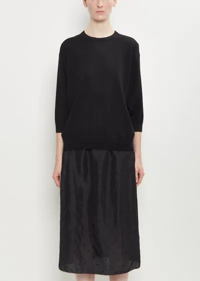 6397 Cashmere Wool Elbow Crew In Black