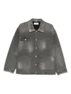 6397 Chore Coat Button Patch Pocket Jacket In Gray