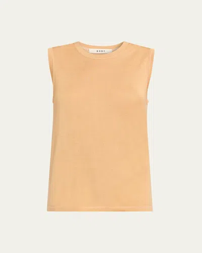 6397 Contrast Stitch Tank Top In Neutral