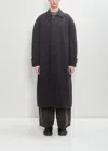 6397 Cotton Hemp Balmacan Coat In Black