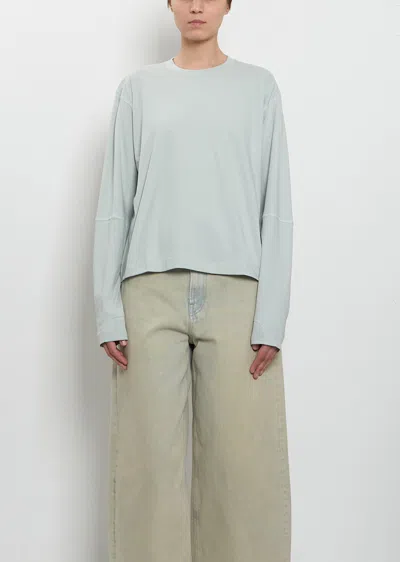 6397 Coverstitch Long Sleeve Cotton T-shirt In Green
