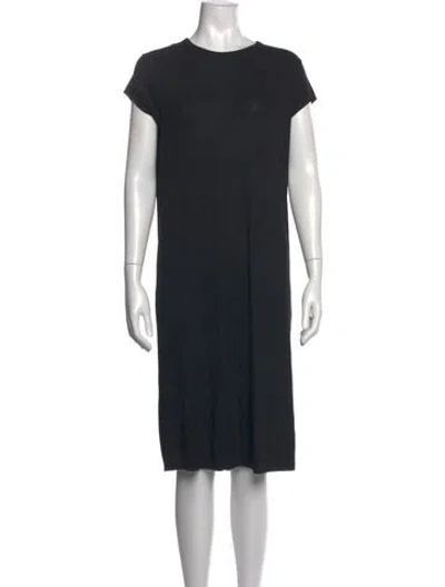 Pre-owned 6397 Crew Neck Knee-length Dress In Black