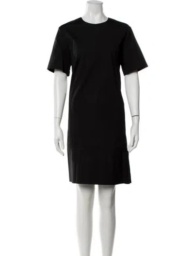 Pre-owned 6397 Crew Neck Knee-length Dress In Black