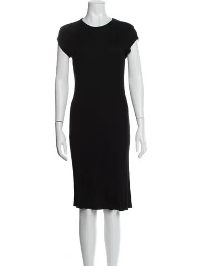 Pre-owned 6397 Crew Neck Knee-length Dress In Blue