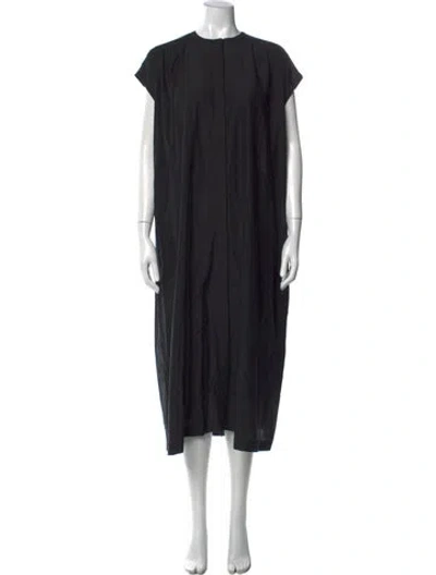 Pre-owned 6397 Crew Neck Long Dress In Black