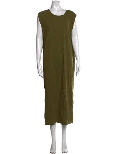 Pre-owned 6397 Crew Neck Long Dress In Green