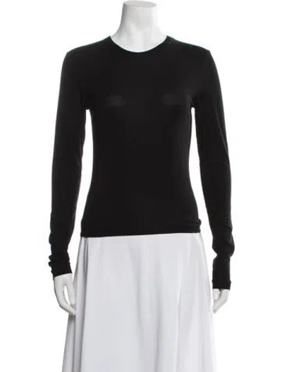 Pre-owned 6397 Crew Neck Long Sleeve Top In Black