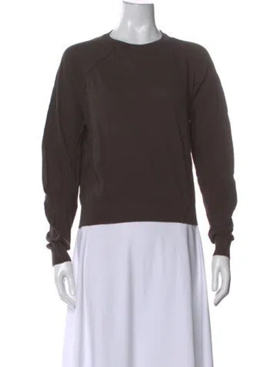 Pre-owned 6397 Crew Neck Long Sleeve Top In Brown