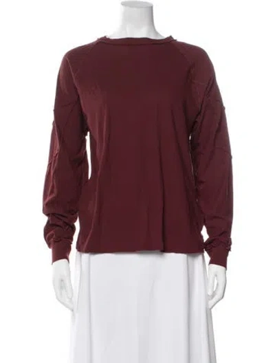 Pre-owned 6397 Crew Neck Long Sleeve Top In Burgundy