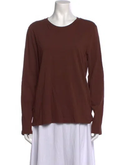 Pre-owned 6397 Crew Neck Long Sleeve T-shirt In Brown