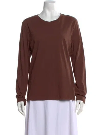 Pre-owned 6397 Crew Neck Long Sleeve T-shirt W/ Tags In Brown