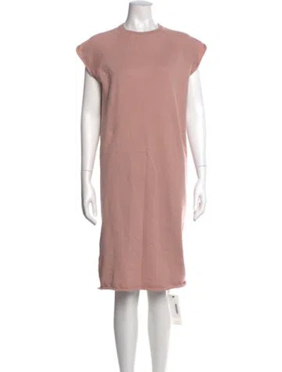Pre-owned 6397 Crew Neck Midi Length Dress In Pink