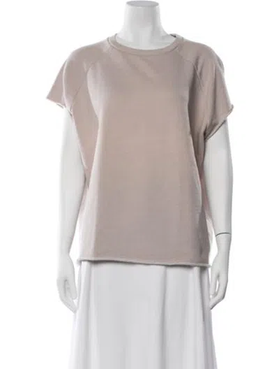 Pre-owned 6397 Crew Neck Short Sleeve Top In Neutrals