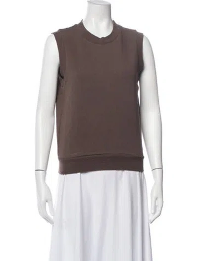 Pre-owned 6397 Crew Neck Sleeveless Sweatshirt In Brown