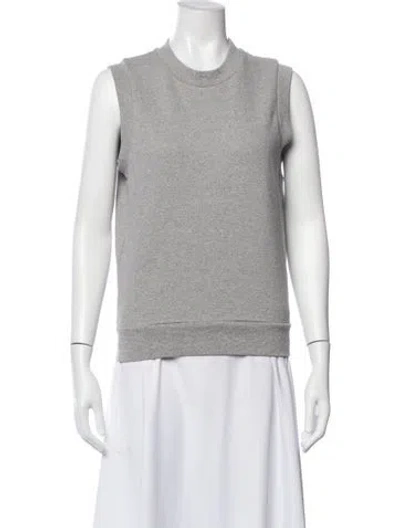 Pre-owned 6397 Crew Neck Sleeveless Sweatshirt In Gray