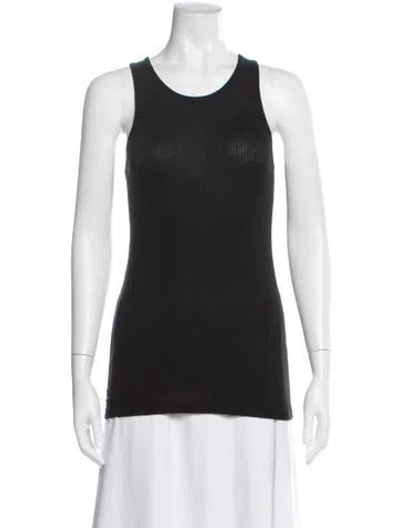 Pre-owned 6397 Crew Neck Sleeveless Top In Black