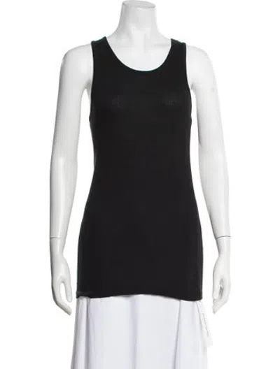 Pre-owned 6397 Crew Neck Sleeveless Top In Black