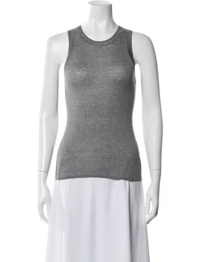 Pre-owned 6397 Crew Neck Sleeveless Top In Gray