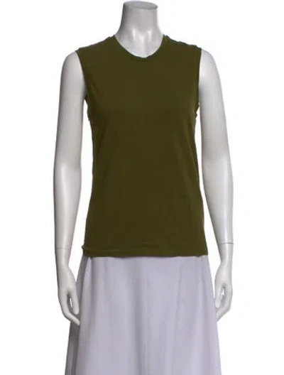 Pre-owned 6397 Crew Neck Sleeveless Top In Green