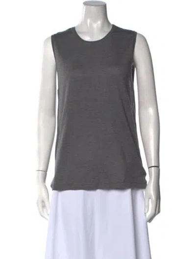 Pre-owned 6397 Crew Neck Sleeveless Top In Grey