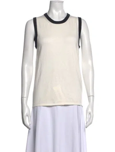 Pre-owned 6397 Crew Neck Sleeveless Top In Neutral