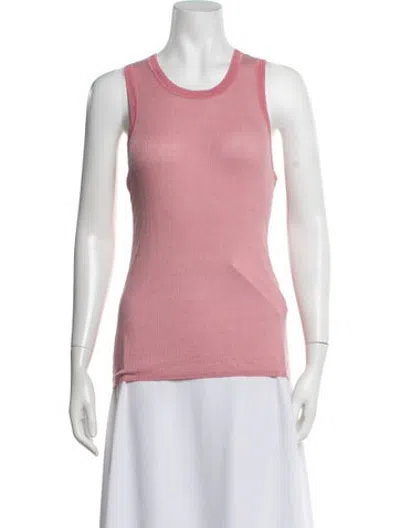 Pre-owned 6397 Crew Neck Sleeveless Top In Pink