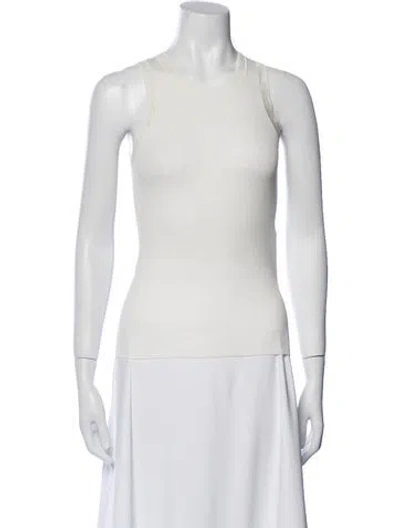 Pre-owned 6397 Crew Neck Sleeveless Top W/ Tags In Neutral