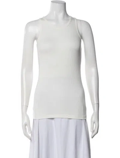 Pre-owned 6397 Crew Neck Sleeveless Top In White