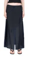 6397 Deconstructed Midi Skirt In Black In Black