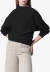6397 Mud-coloured Draped Sweatshirt In Black