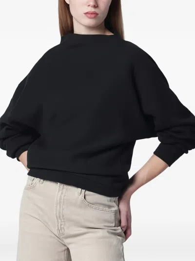 6397 Mud-coloured Draped Sweatshirt In Black