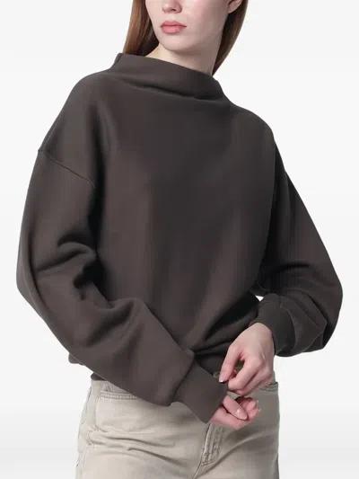 6397 Mud-coloured Draped Sweatshirt In Multi