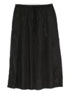 6397 Drawstring Elastic-waist Skirt In Black