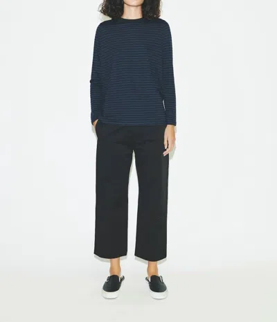 6397 Duofold Long Sleeve Man Tee In Navy/black In Blue