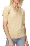 6397 Elbow V-neck Top In Honey In Neutral