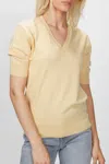 6397 Elbow V-neck Top In Honey In Yellow