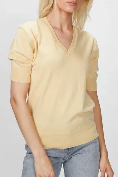 6397 Elbow V-neck Top In Honey In Neutral