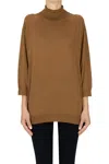 6397 Extrafine Knit Turtleneck Pullover In Light Brown