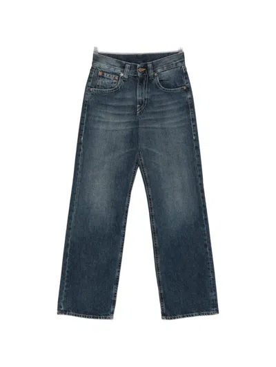 6397 Faded-effect Straight-leg Jeans In Blue