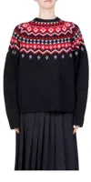 6397 Fair Isle Pullover Sweater In Black In Black