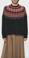 6397 Fair Isle Pullover Sweater In Black